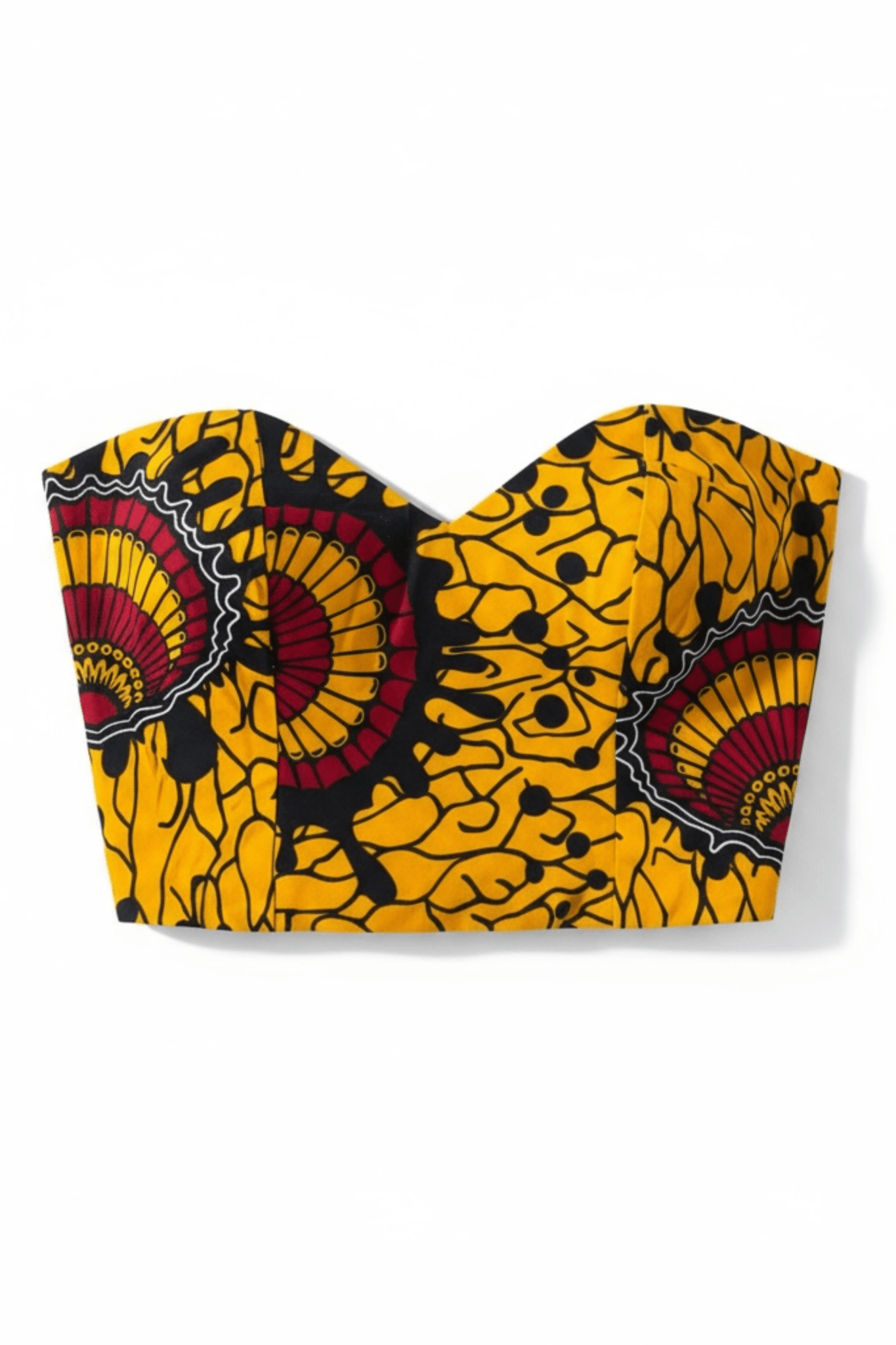 Top KIONA en wax bustier smocké - imprimé africain 100% coton - makomie