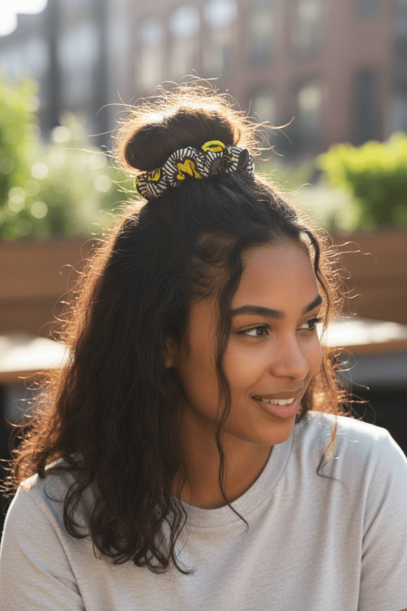 Chouchou INA en wax africain, fait main, 100% coton - makomie