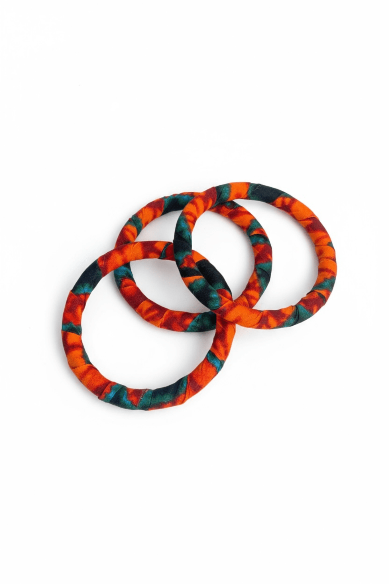 Bracelets Kaya – Lot de 3 bracelets en wax orange et turquoise - makomie