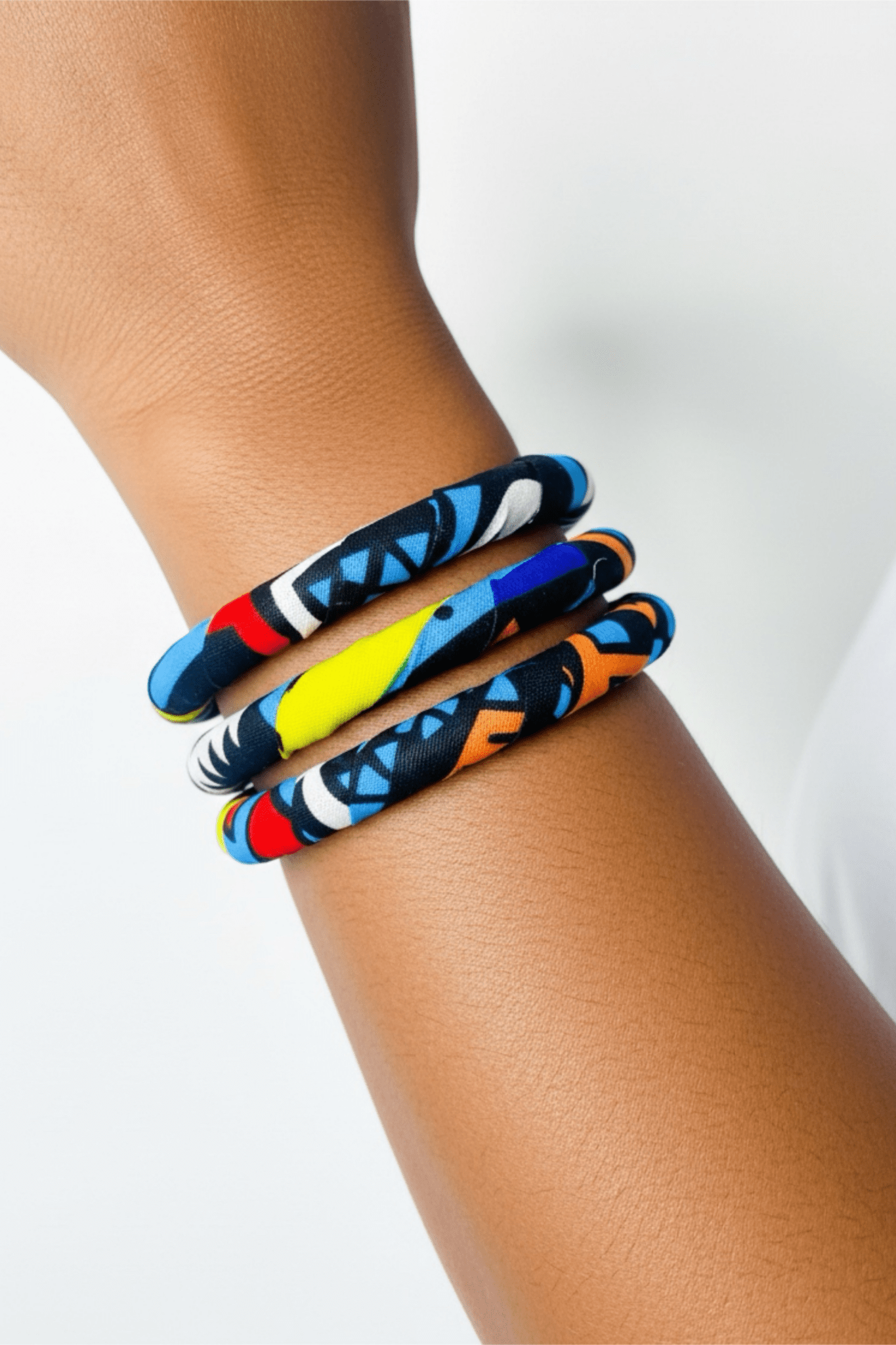Bracelets Nomi faits main – Lot de 3 bracelets en wax multicolores - makomie
