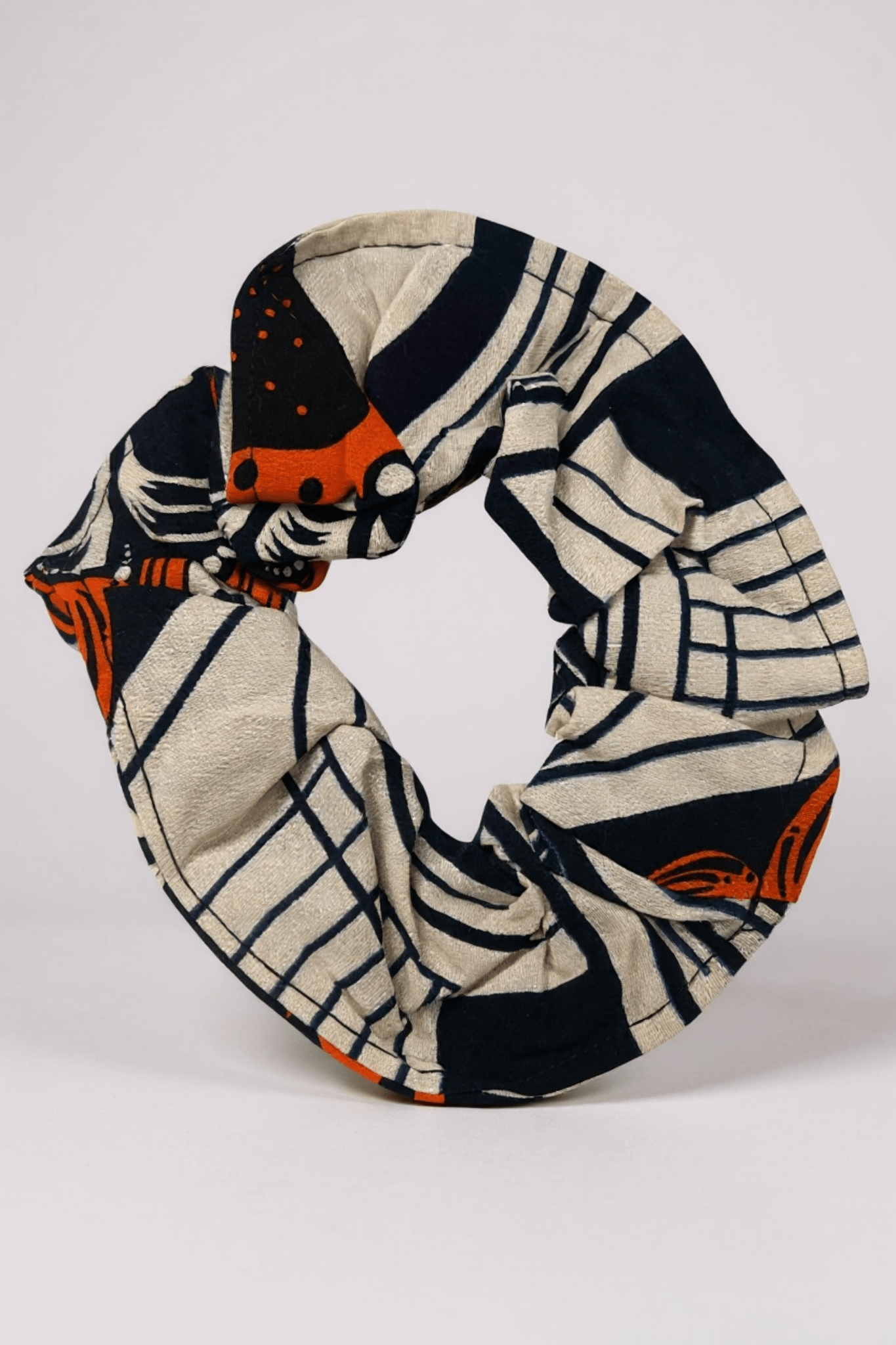 Chouchou Léna – Élastique pour cheveux en wax multicolore fait main - makomie