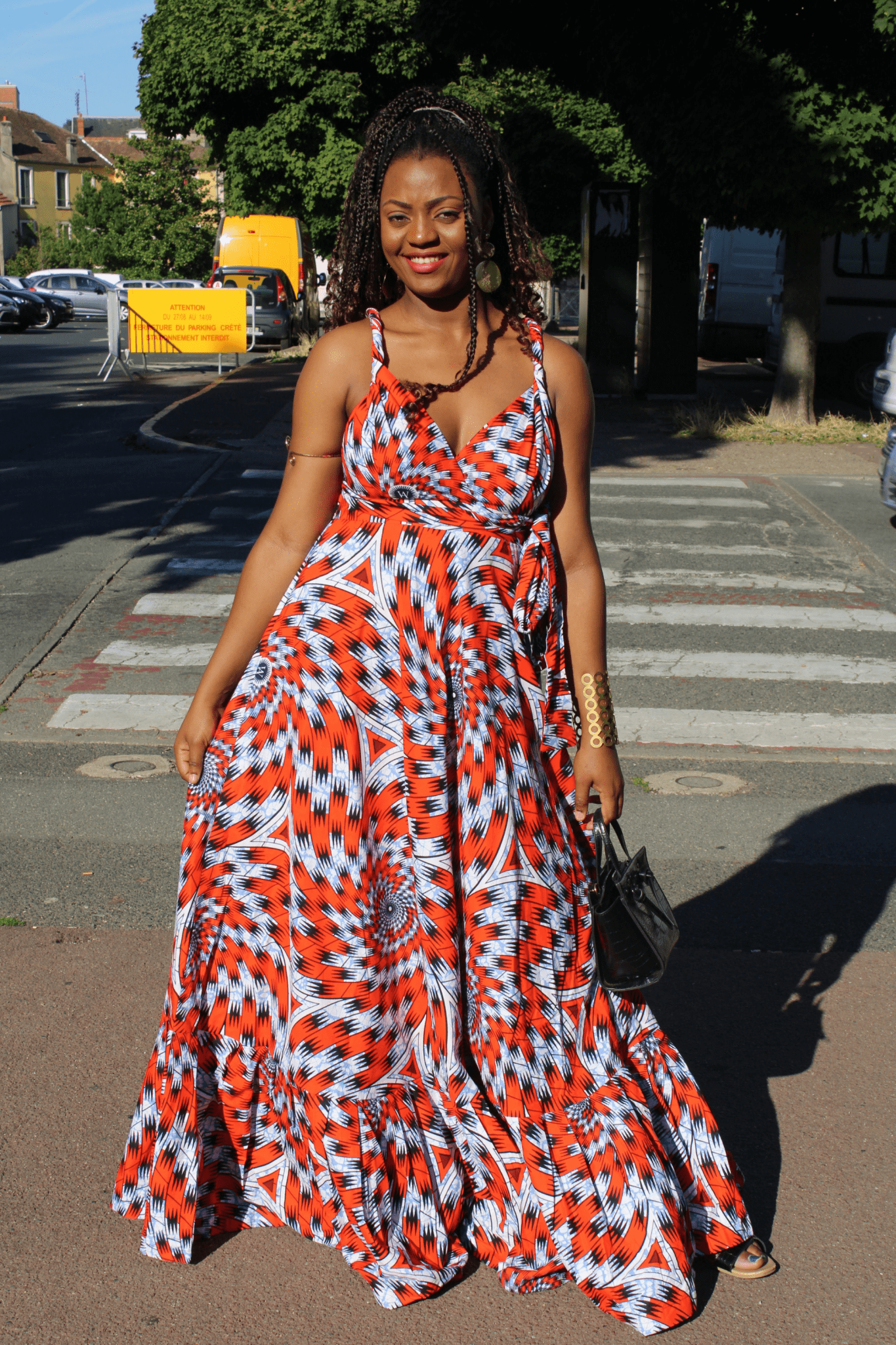 LONGUE ROBE DÉCONTRACTÉE À MOTIFS Géométriques - MALIA - makomie