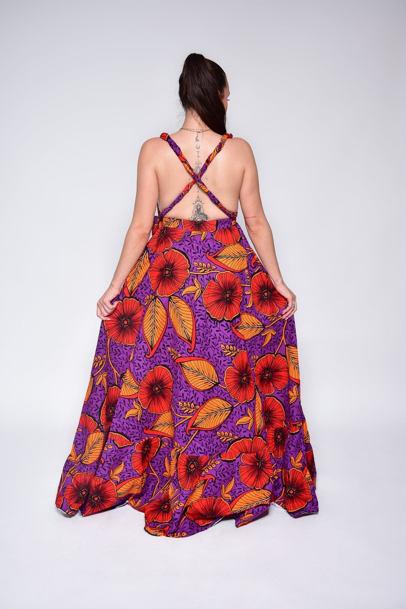 Longue robe décontractée à motifs fleurs - NENE - makomie