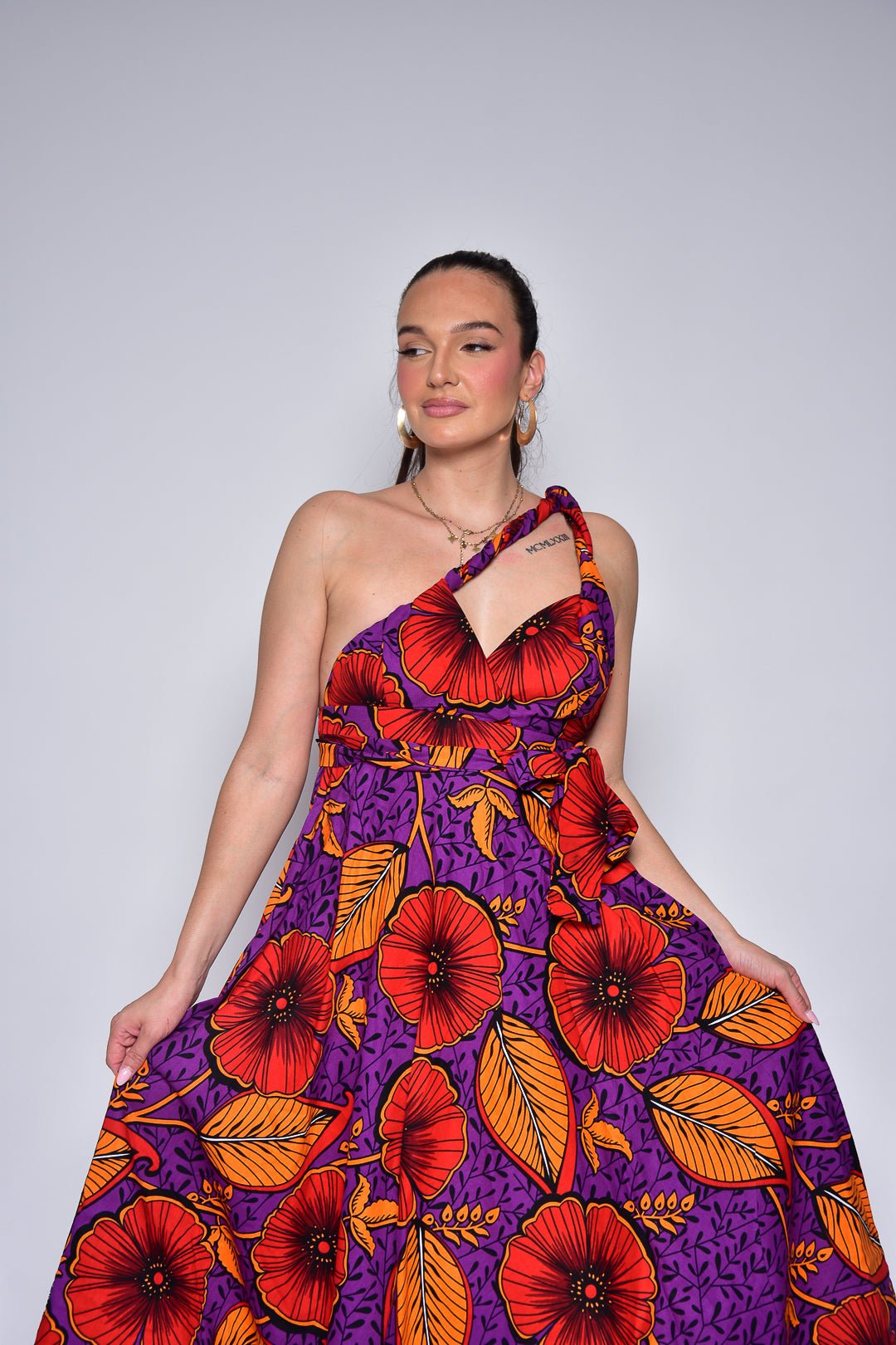 Longue robe décontractée à motifs fleurs - NENE - makomie