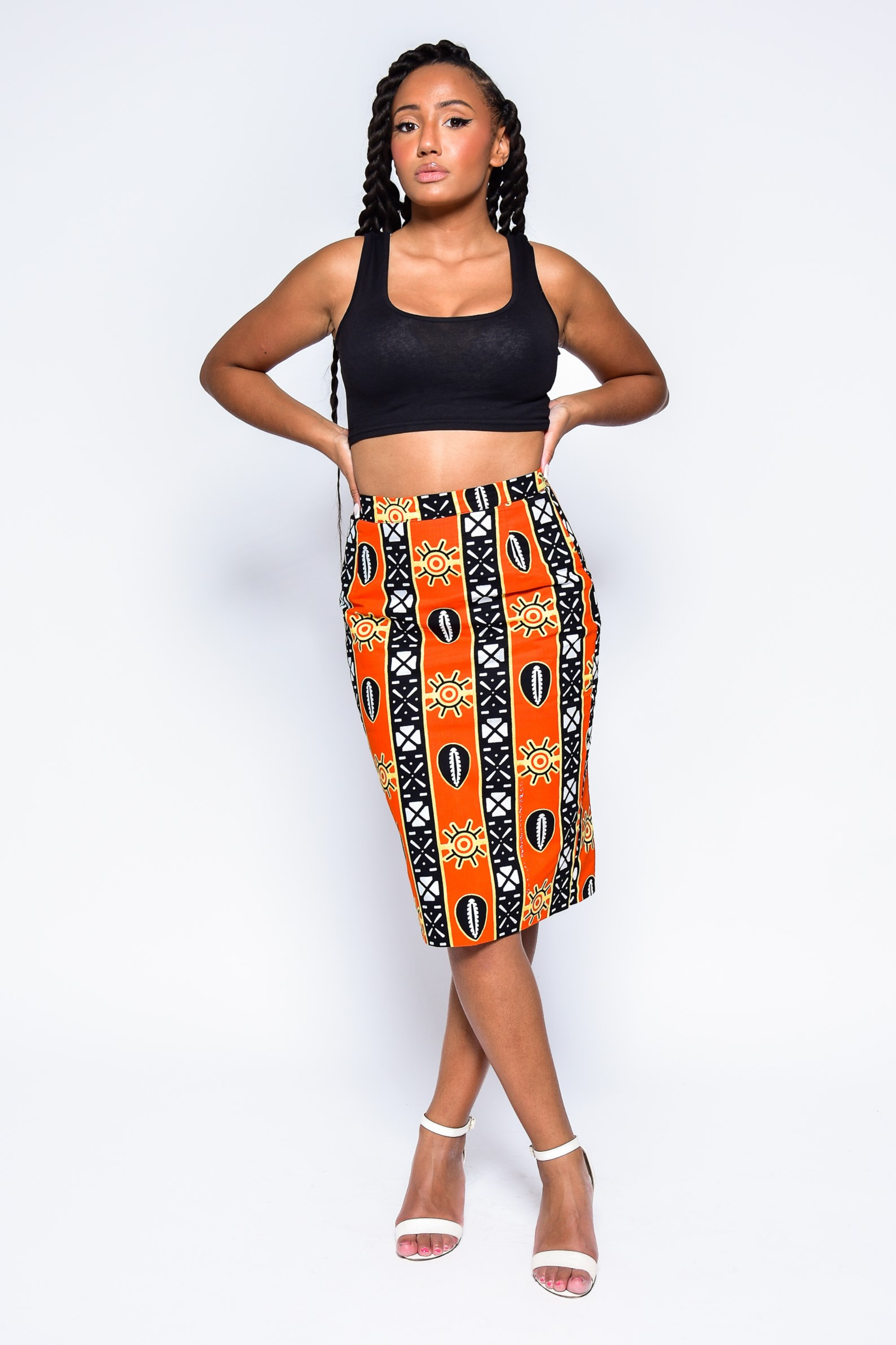 Jupe crayon top imprimé africain