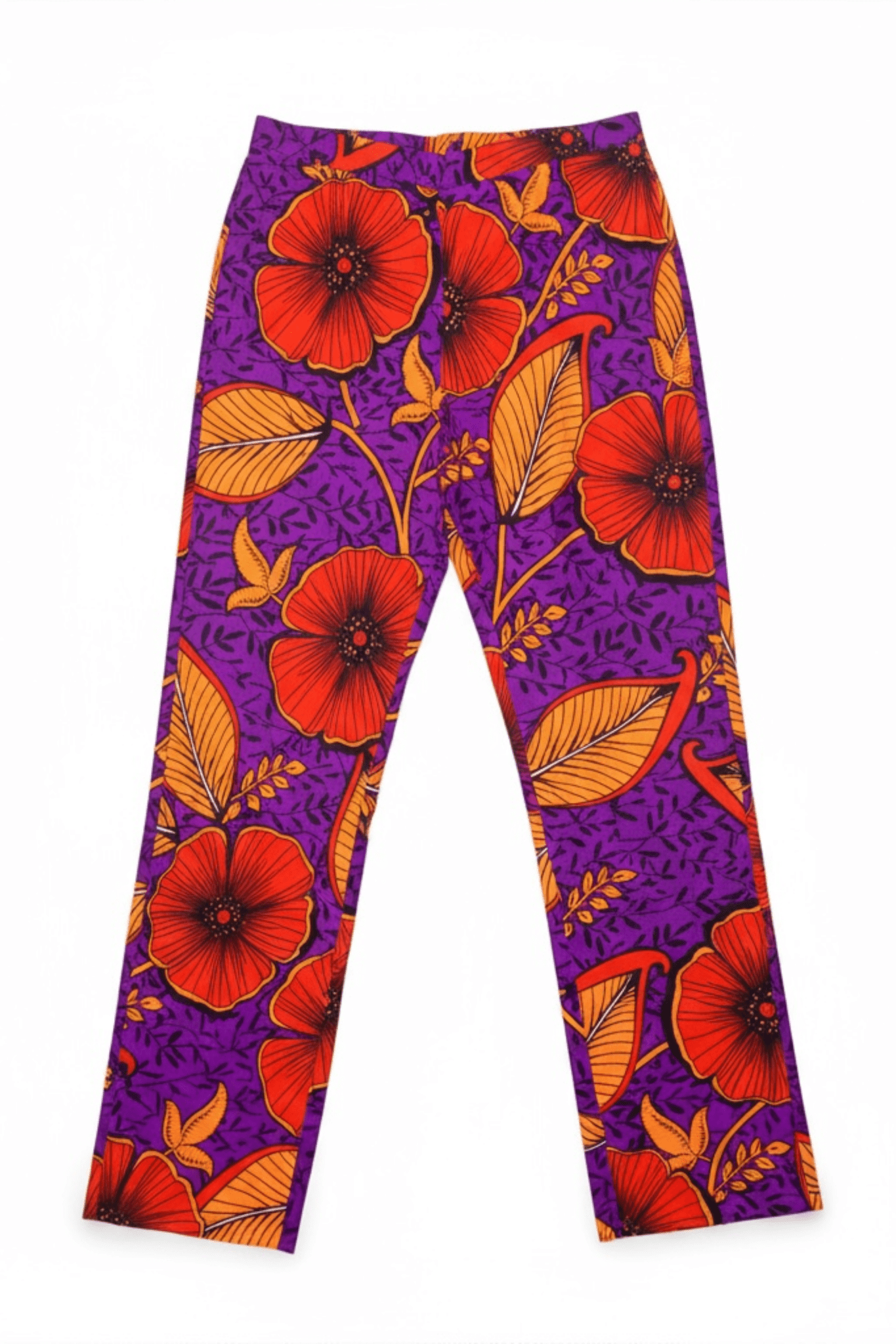 Pantalon NENE taille haute en wax - imprimé africain 100% coton - makomie