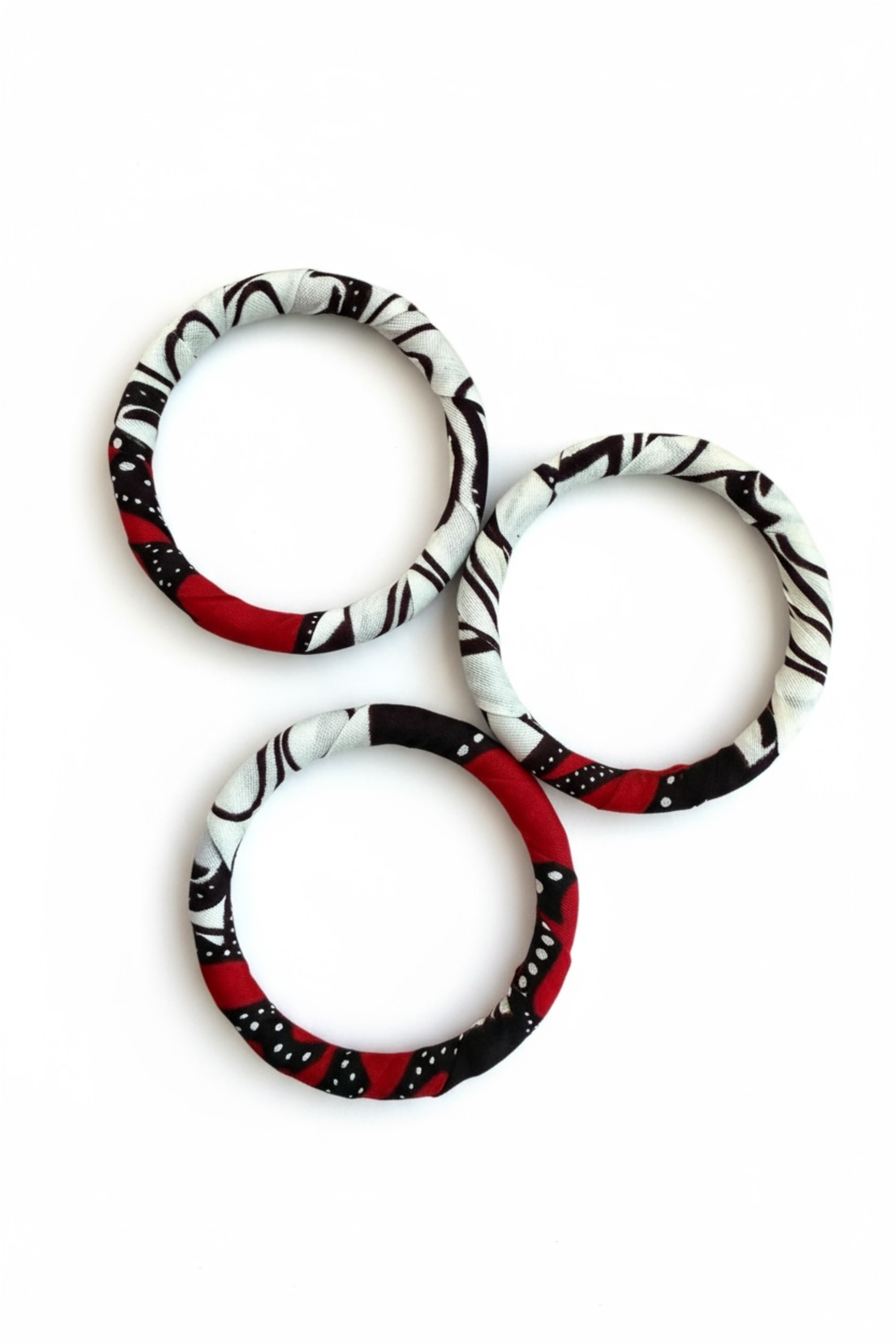 Lot de 3 Bracelets SIA en wax africain, accessoires artisanaux