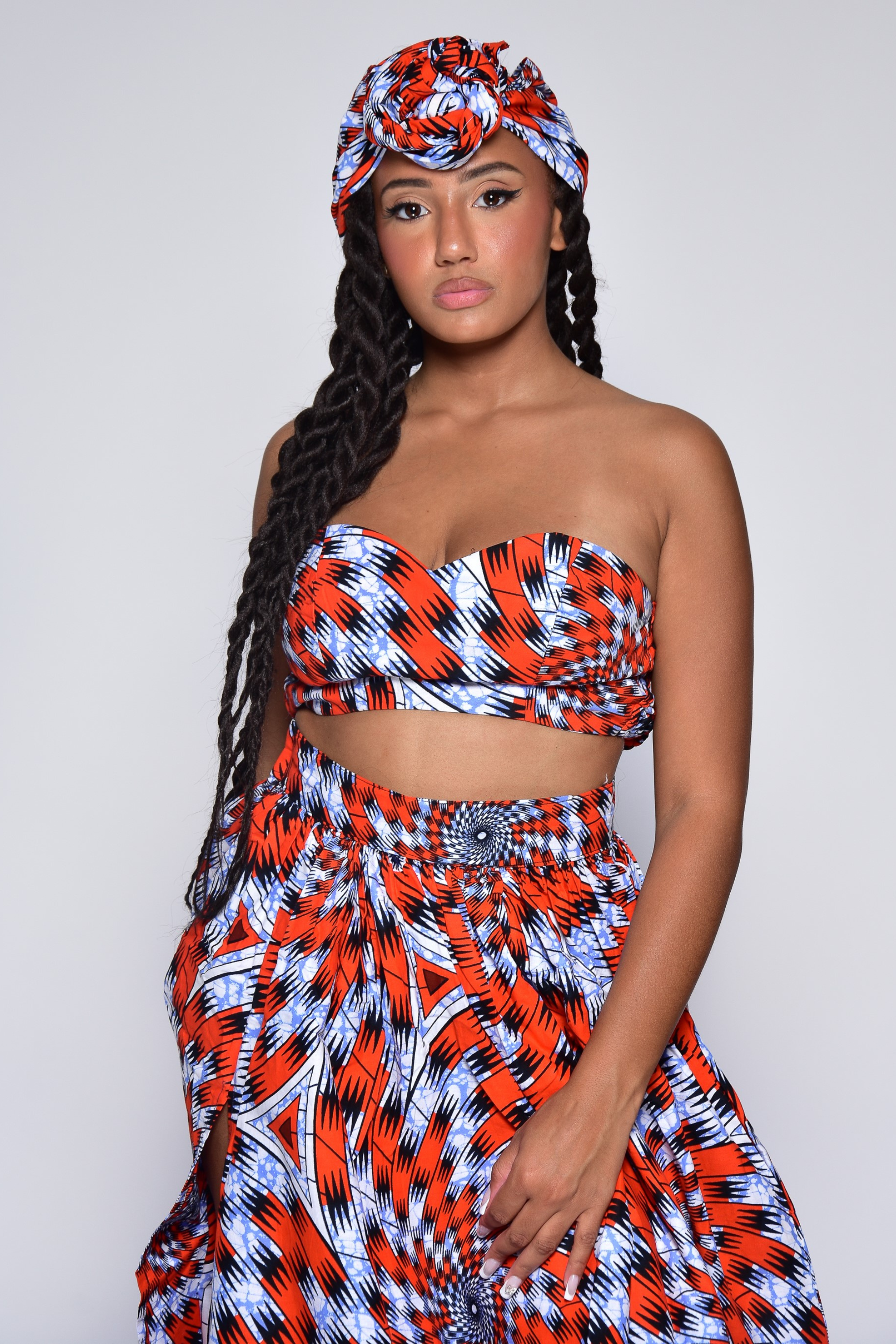 Crop top à imprimé africain - MALIA - makomie