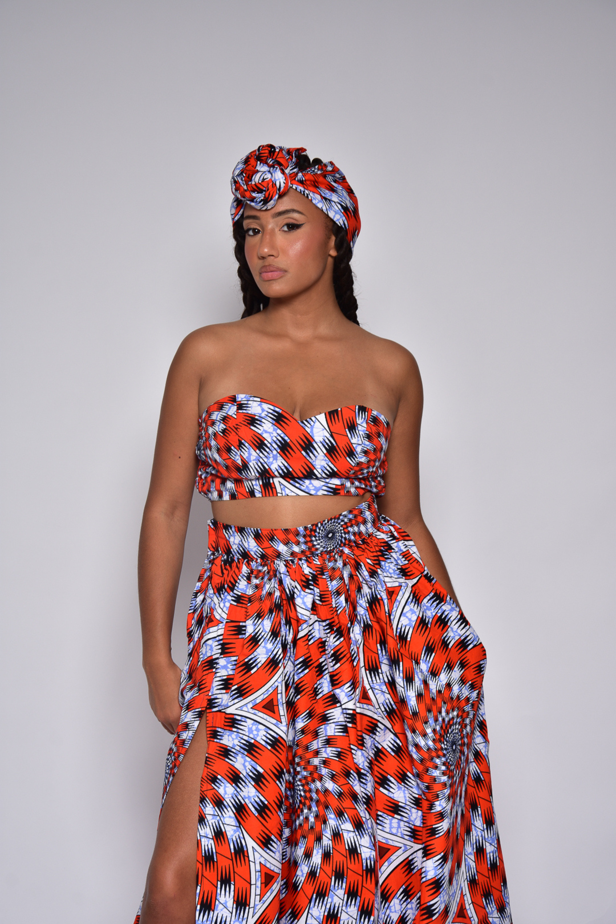 Crop top à imprimé africain - MALIA - makomie