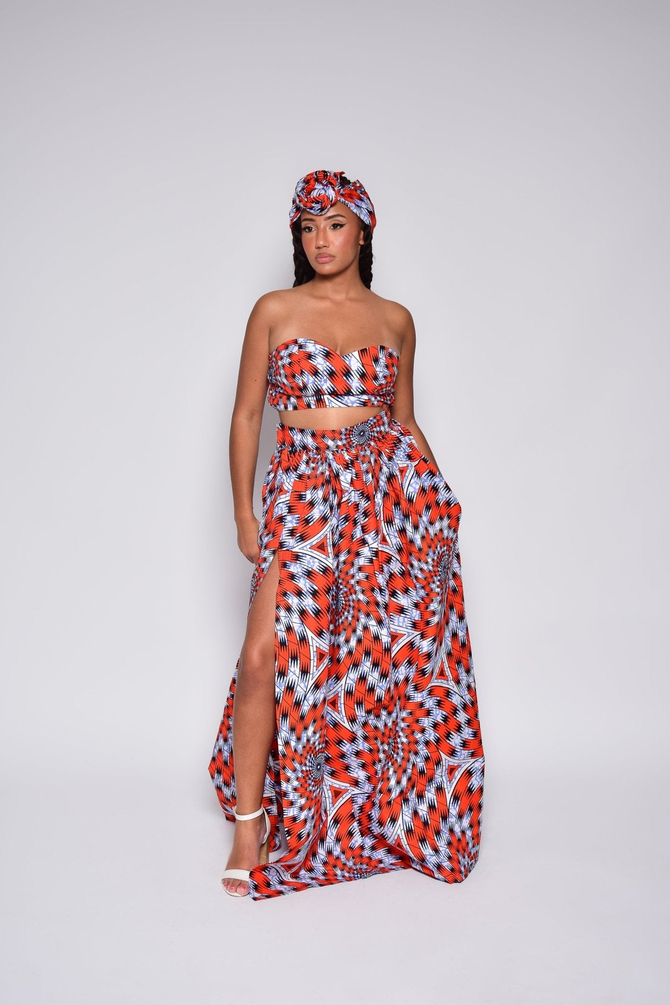 Crop Top Malia – Top imprimé wax en coton fait main - makomie