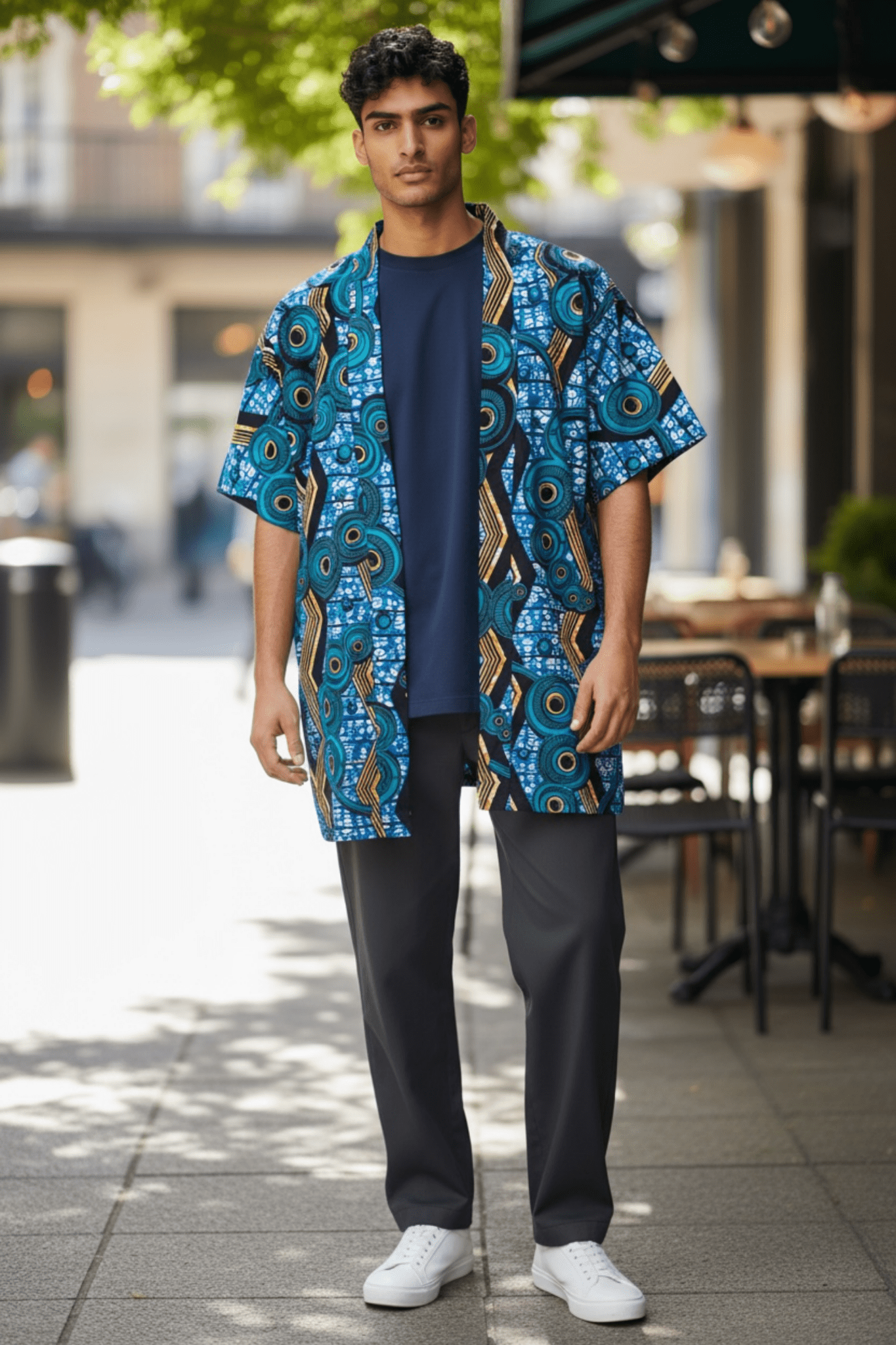 Kimono Ayo – Kimono mi - long mixte en wax 100% coton - makomie