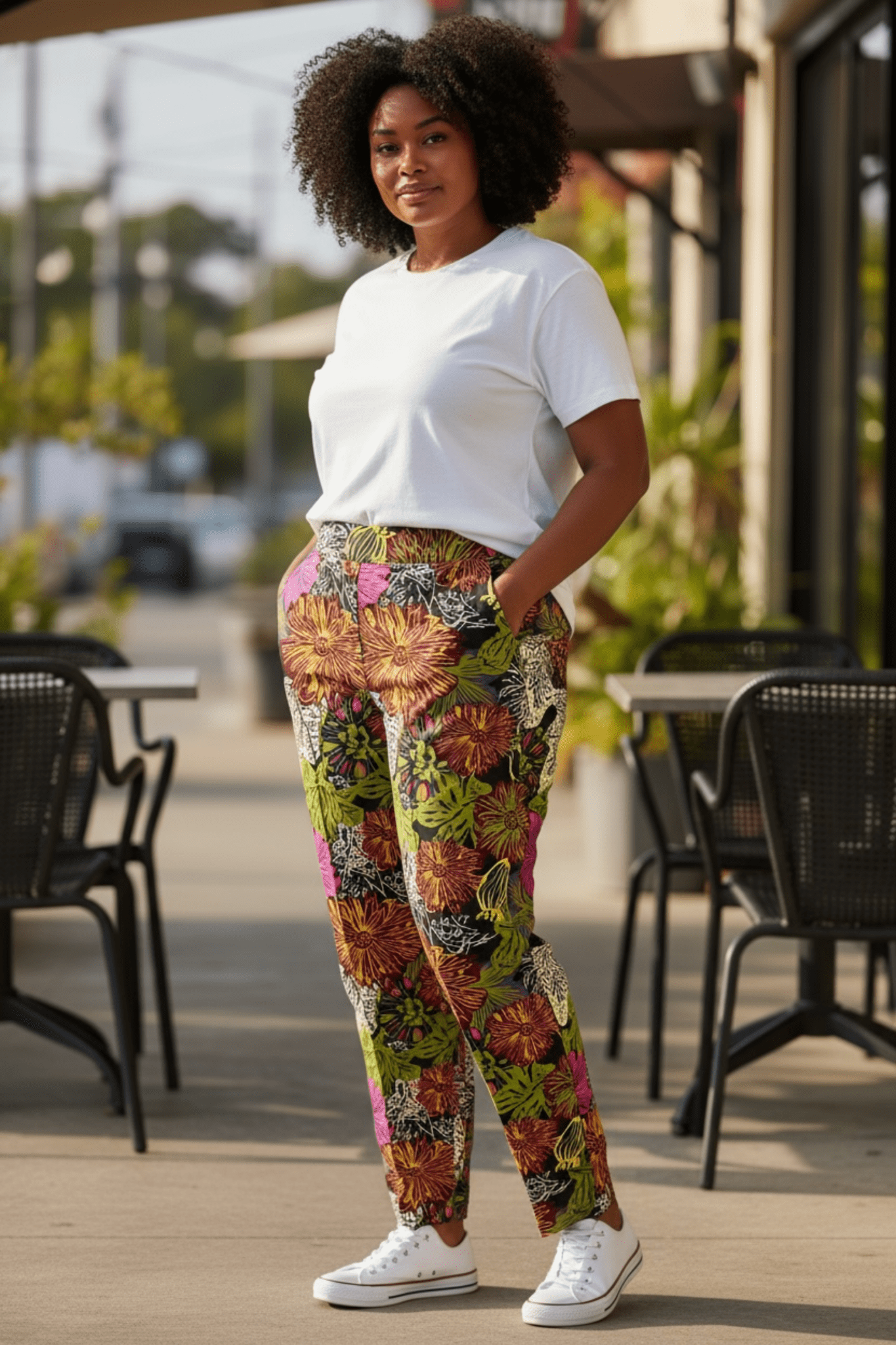 Pantalon Nala – Pantalon droit fleuri en wax 100% coton - makomie