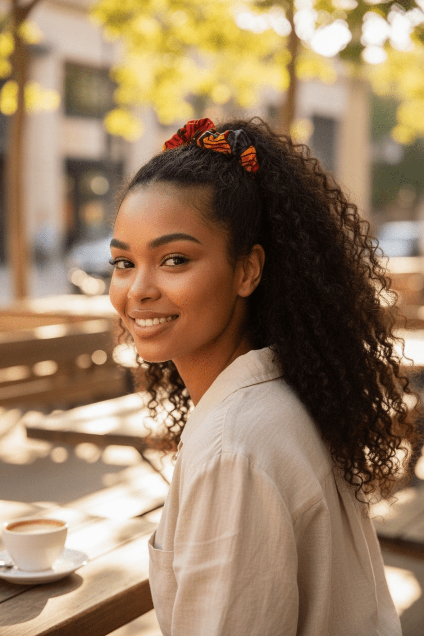 Chouchou NENE en wax africain, fait main, 100% coton - makomie