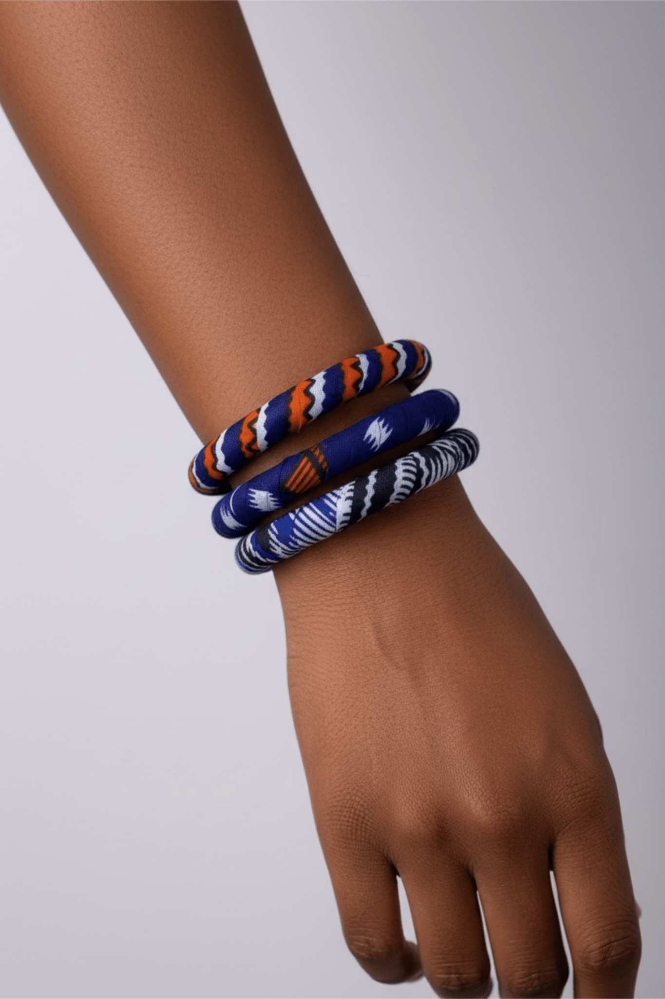 Bracelets ZURI– Lot de 3 bracelets en wax africain coloré - makomie