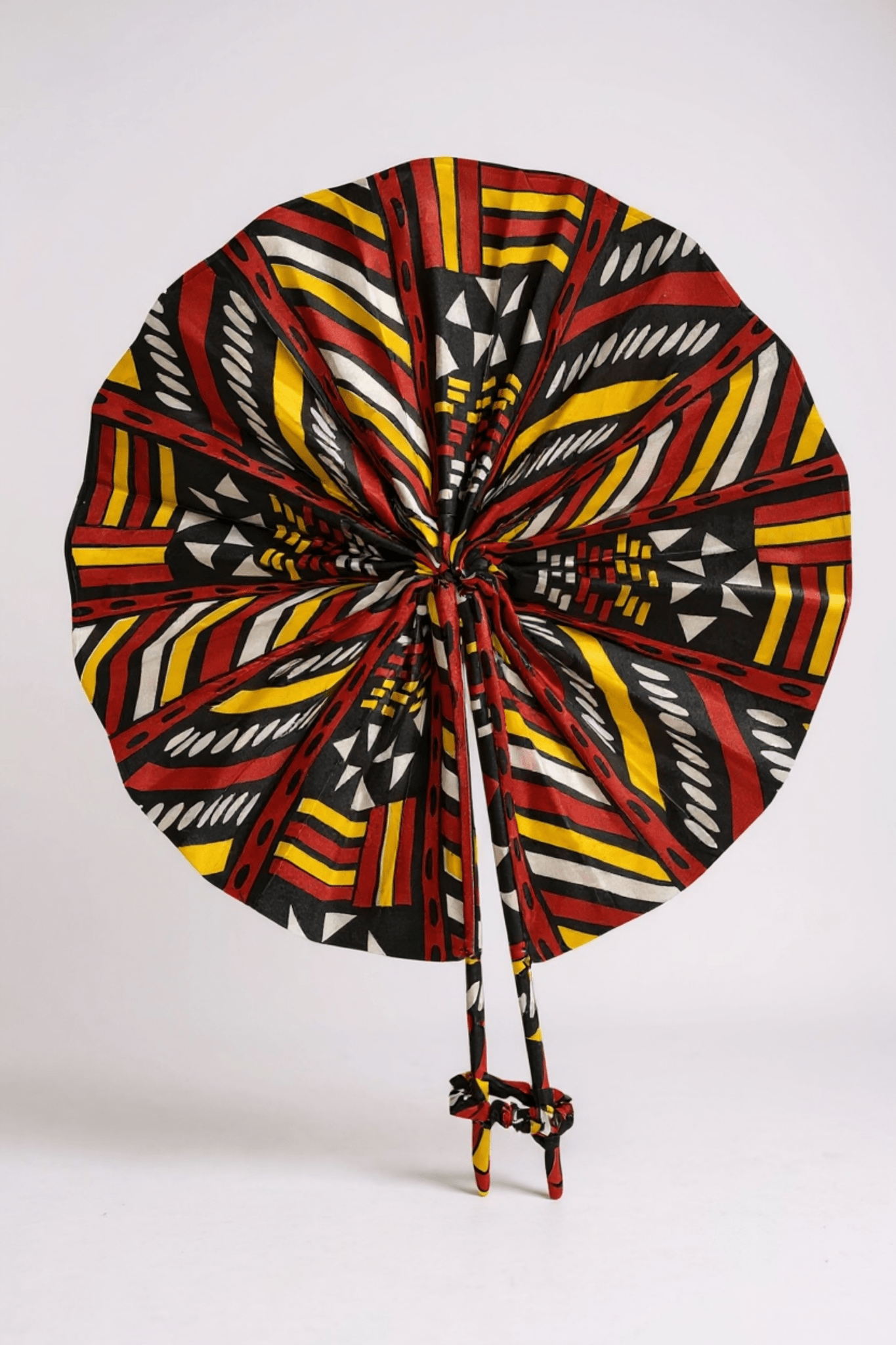 Éventail Adja – Éventail fait main, pliable en wax multicolores - makomie