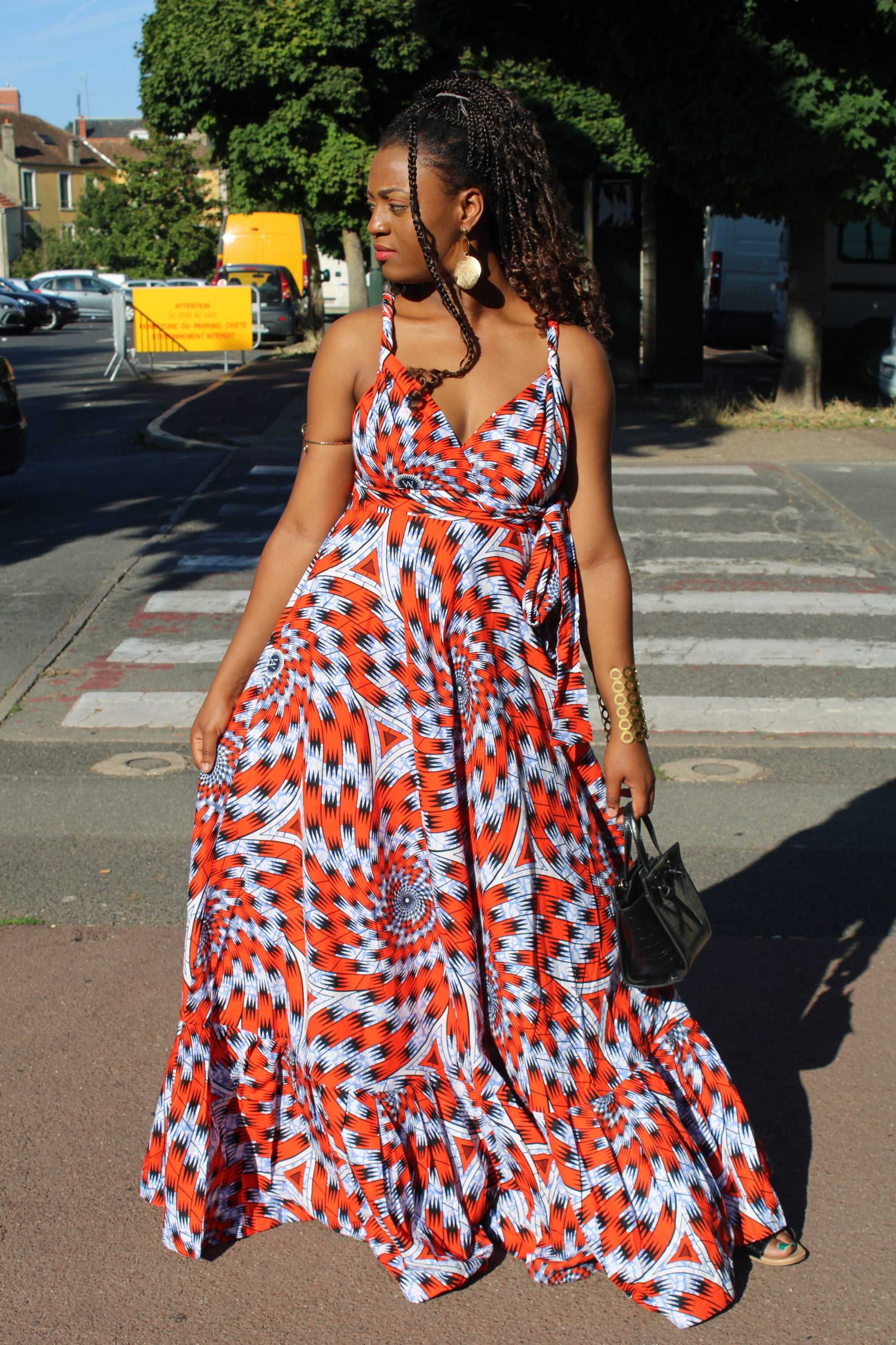 LONGUE ROBE DÉCONTRACTÉE À MOTIFS Géométriques - ROMY