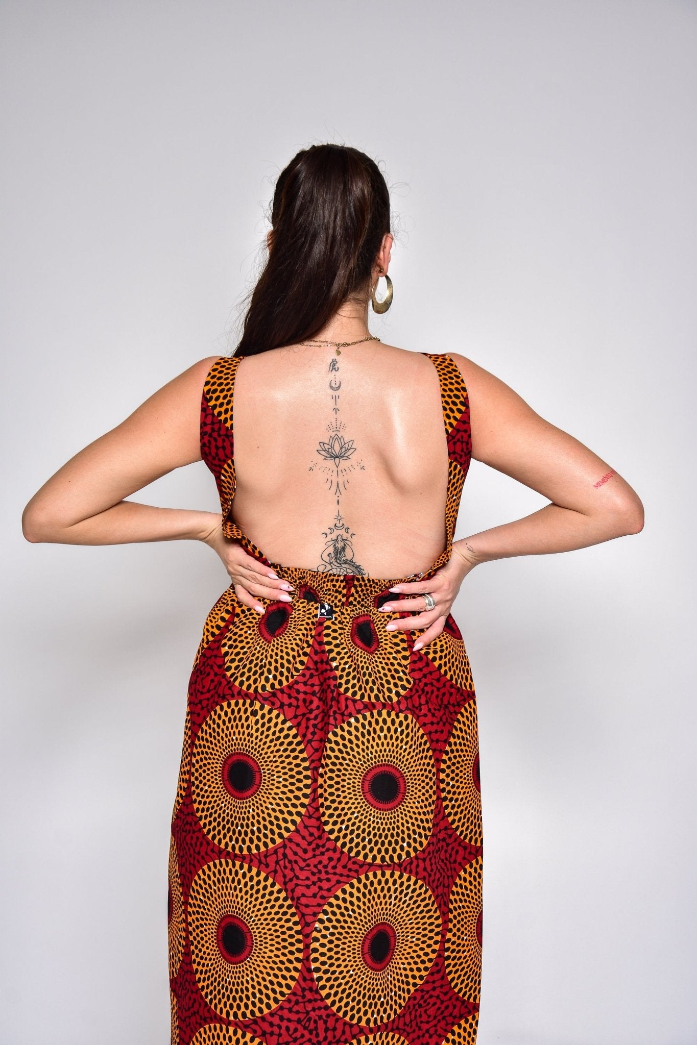 Robe dos nu élégante en wax - LUNA - makomie