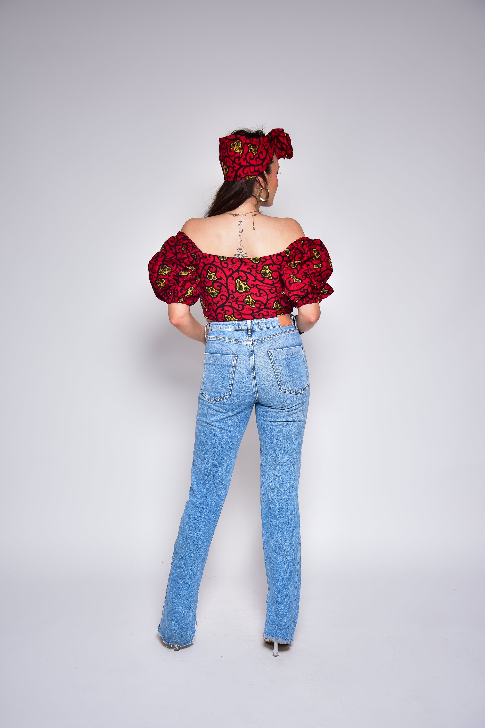 Crop top à motif fleurs en wax - ASSA - makomie