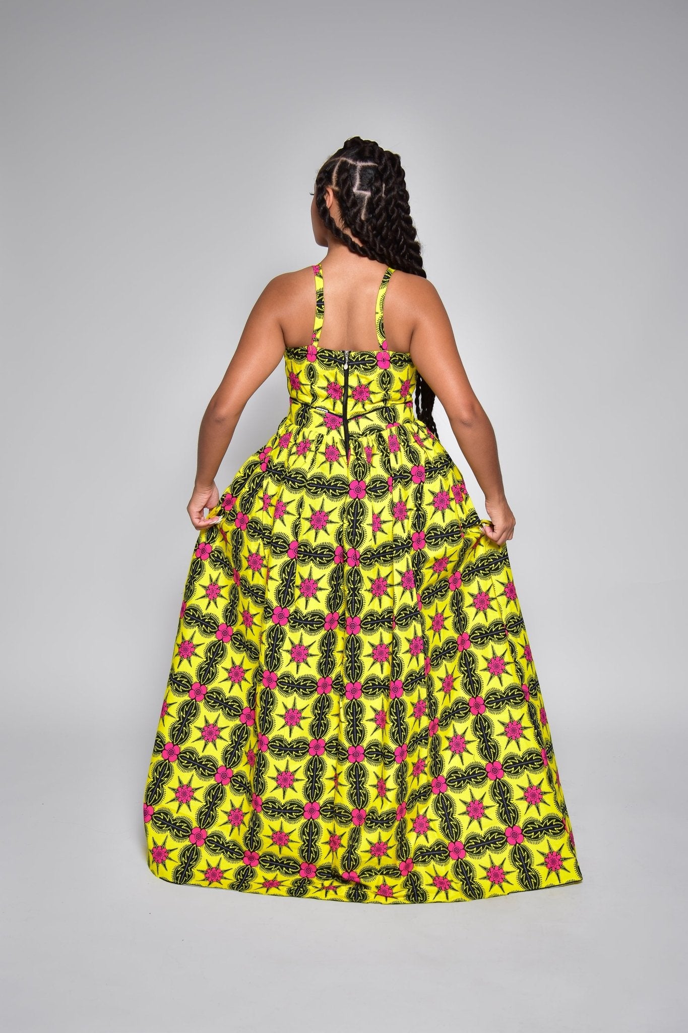 Longue robe à imprimé africain - TIYA - makomie