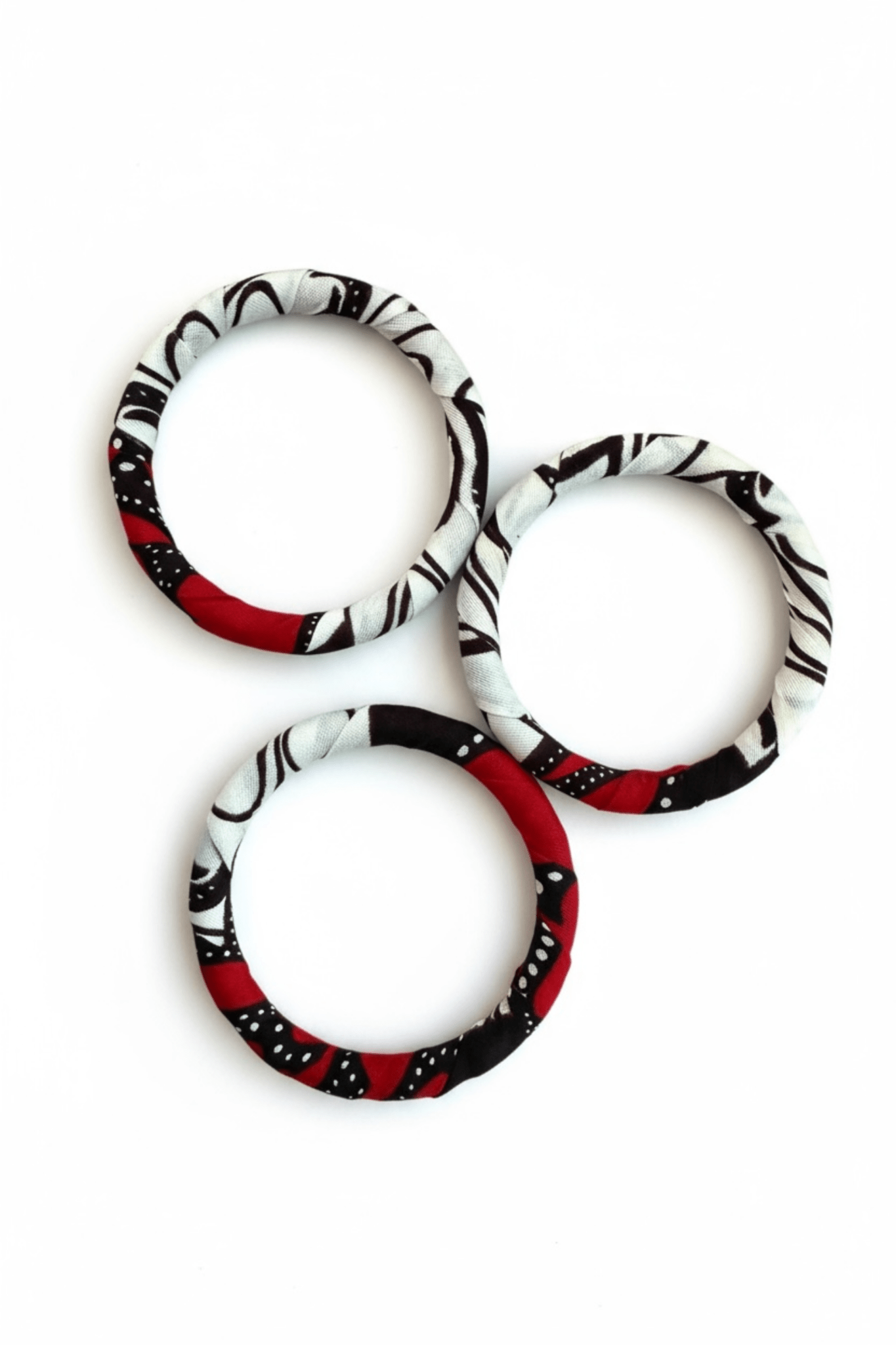 Lot de 3 Bracelets SIA en wax africain, accessoires artisanaux - makomie