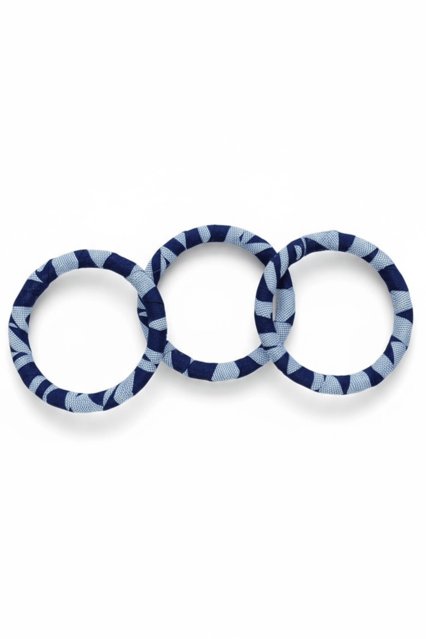 Lot de 3 bracelets ezia en wax bleu - Bijoux ethniques artisanaux - makomie