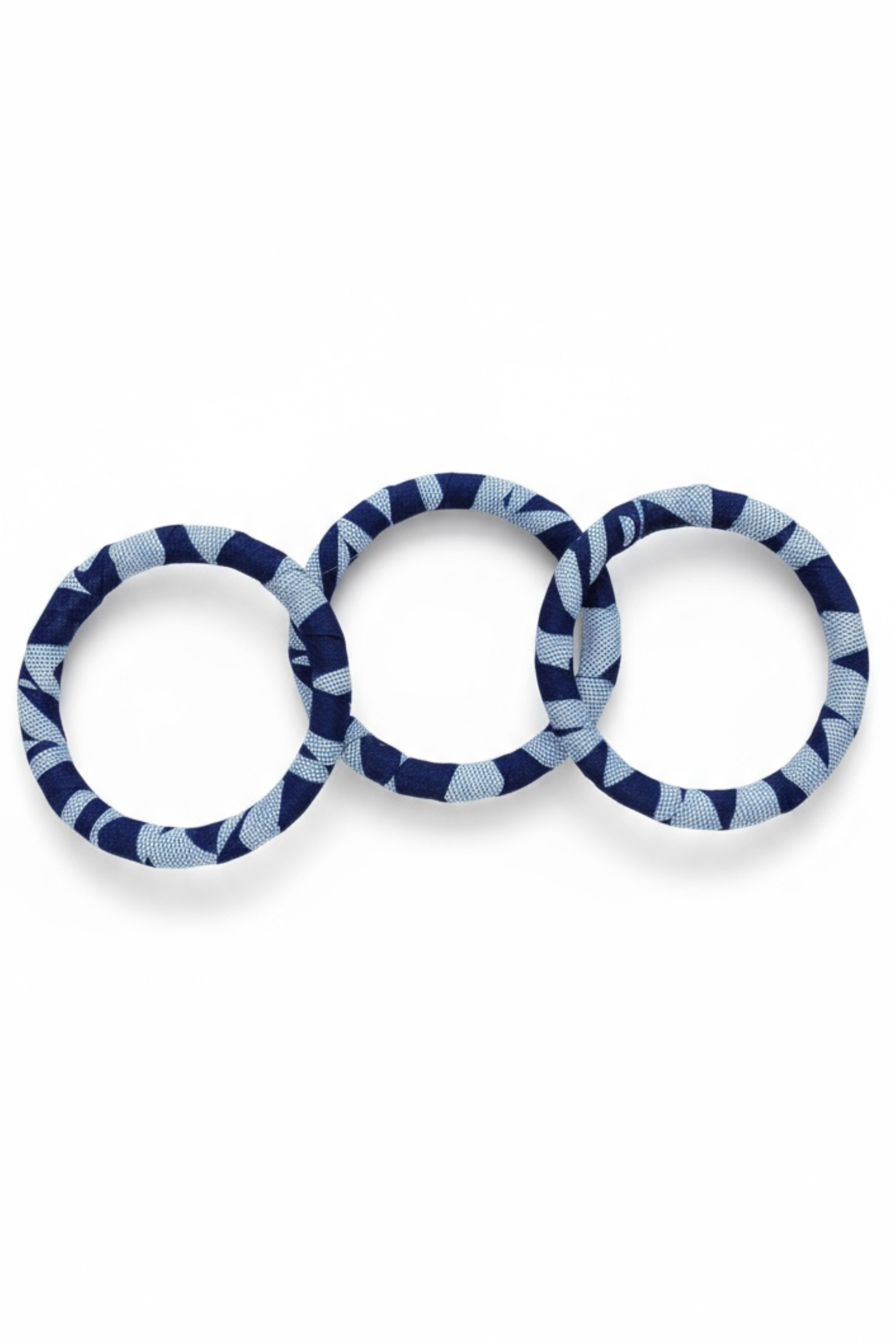 Lot de 3 bracelets ezia en wax bleu - Bijoux ethniques artisanaux
