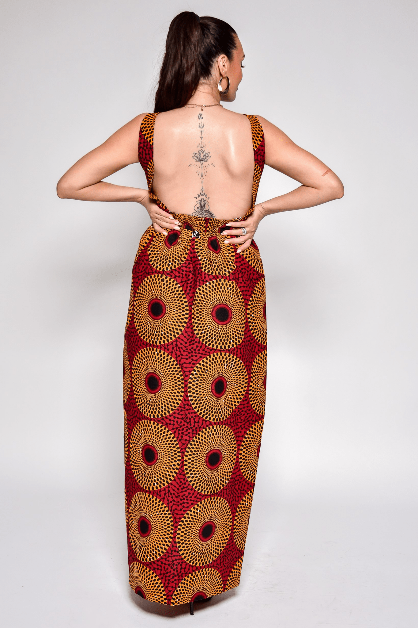 Robe dos nu élégante en wax - LUNA - makomie