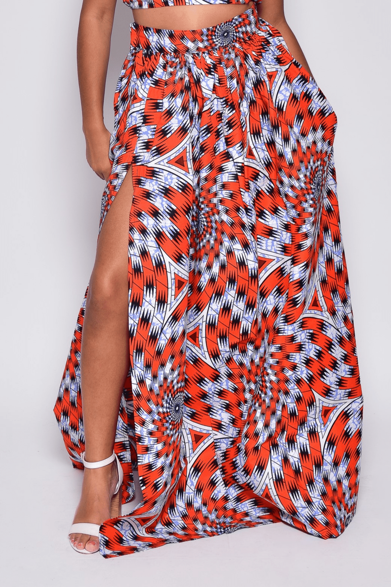 Longue jupe à imprimé africain - MALIA - makomie