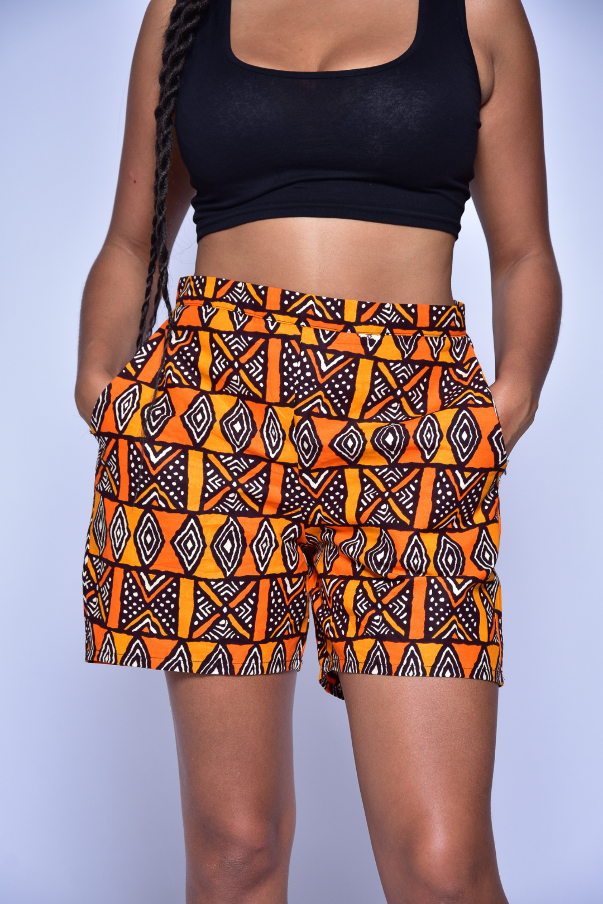 Short à motif géométrique en wax - CLARA - makomie