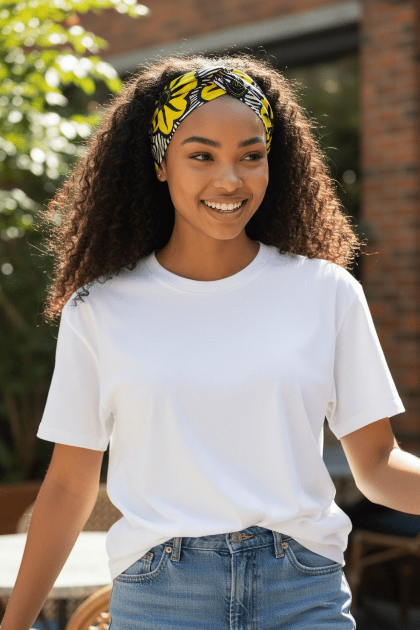 Bandeau INA en wax africain, fait main, 100% coton - makomie