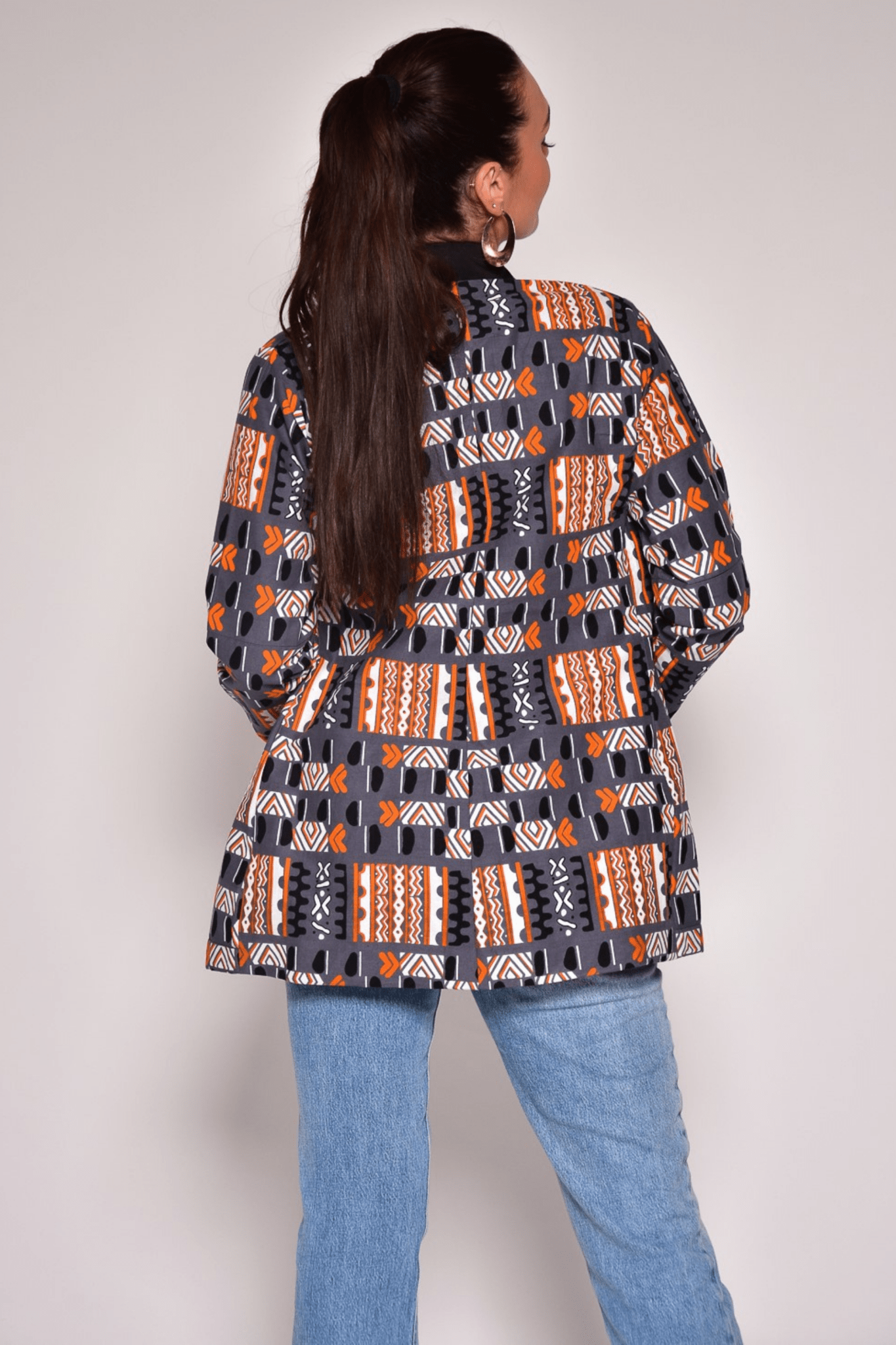 Veste blazer ANNE doublée – Élégance artisanale en wax africain - makomie