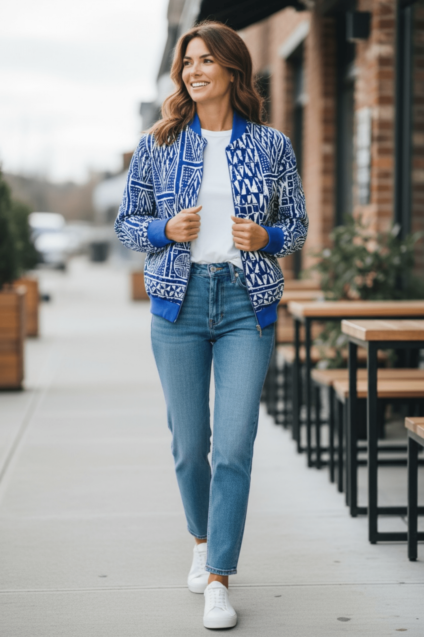 Bomber SÉNÉ en wax, veste artisanale 100% coton - makomie