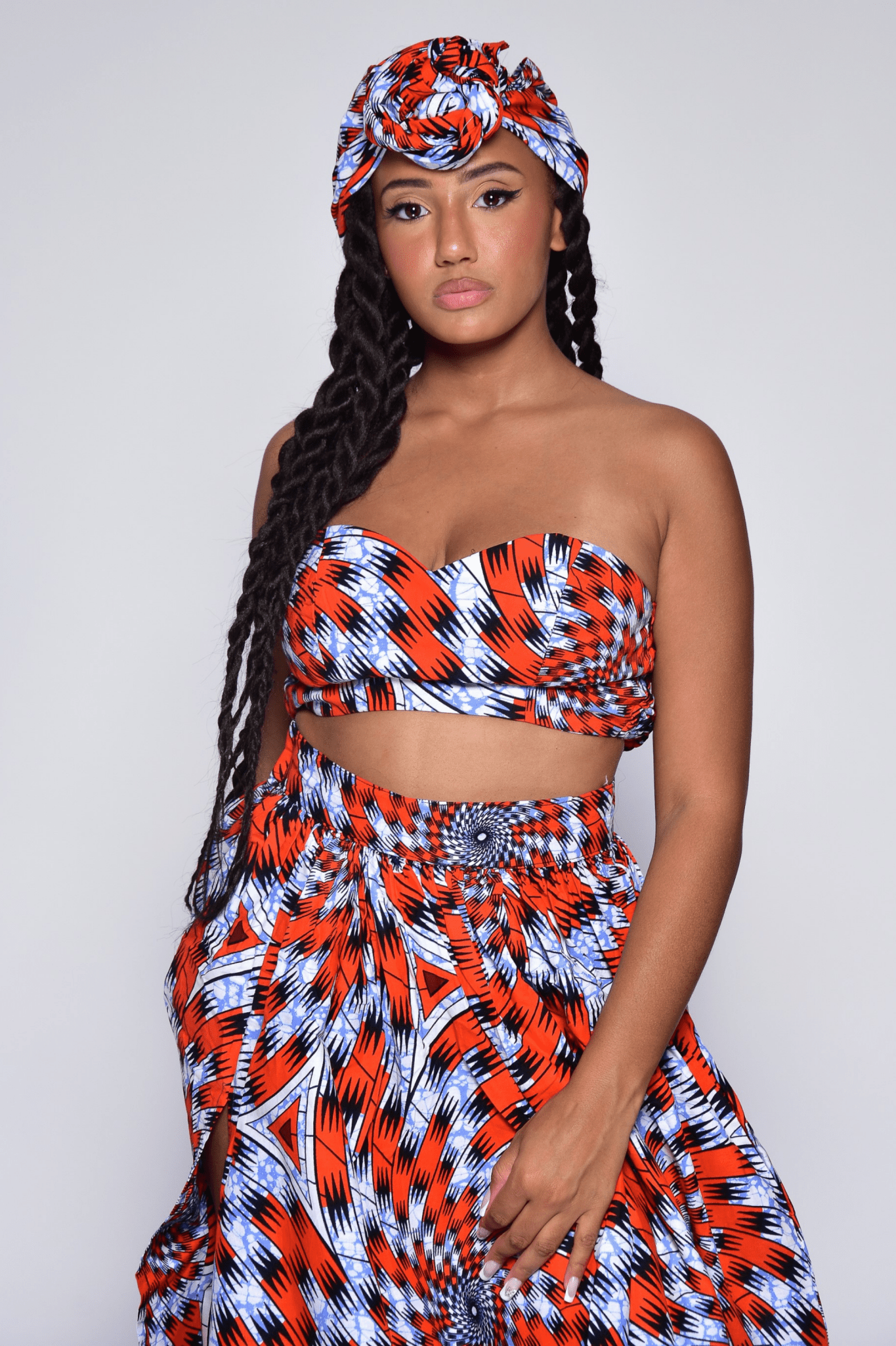 Crop Top Malia – Top imprimé wax en coton fait main - makomie