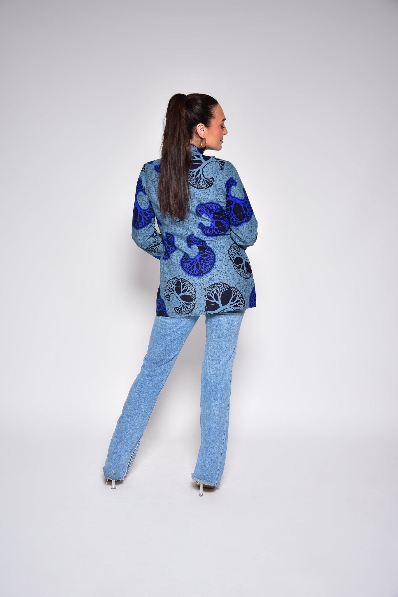 Veste Farah – Blazer femme en wax, fait main, 100% coton - makomie